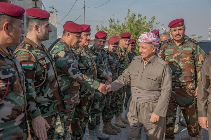 Serok Barzanî serdana çeperên Pêşmerge kir