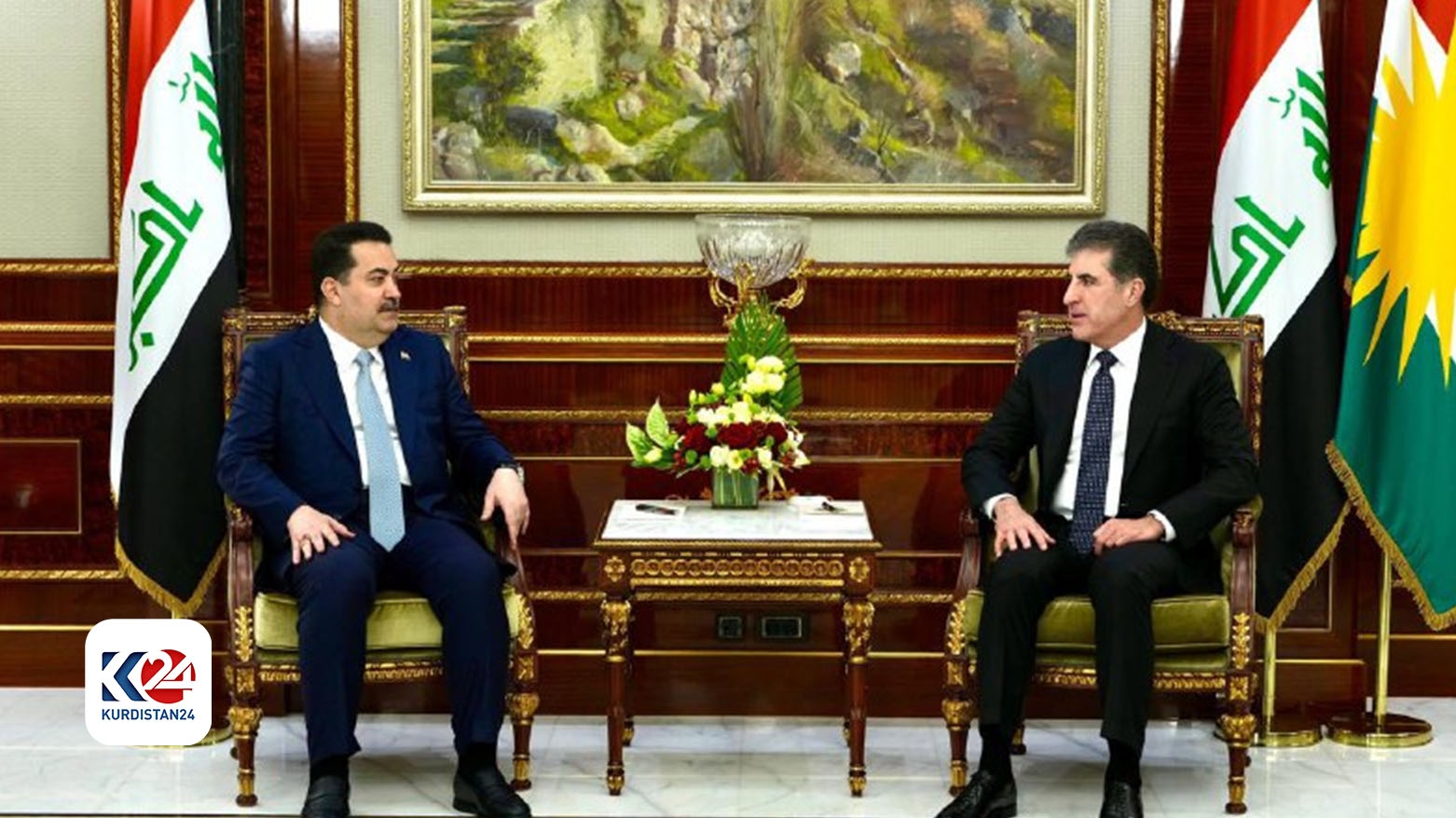 ســــــەرۆکی هەرێمی کوردستان  نێچیرڤان بارزانی و سوودانی کۆبوونەوە