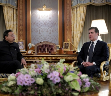 سه‌رۆكى هه‌رێمى كوردستان نێچيرڤان بارزانى پێشوازيى له‌ باڵيۆزى نوێى هيندستان كرد