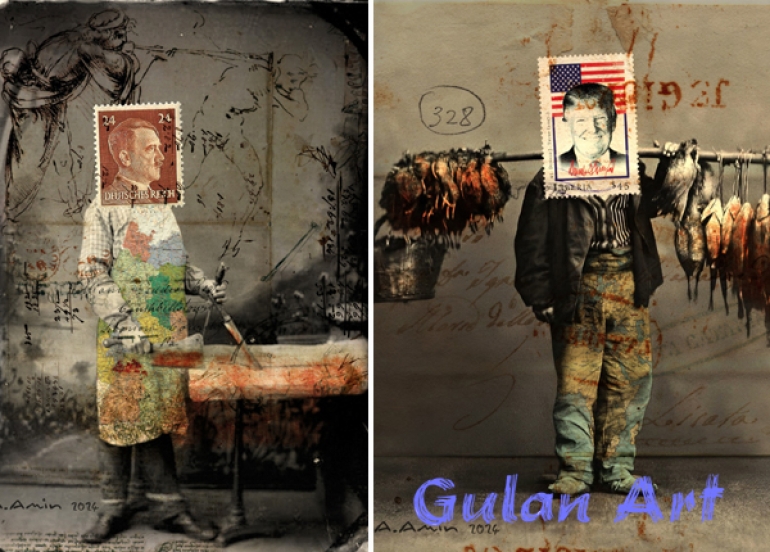 کەسایەتییە جیهانییەکان لە پۆستکاردەکانی (ئامانج ئەمین)دا