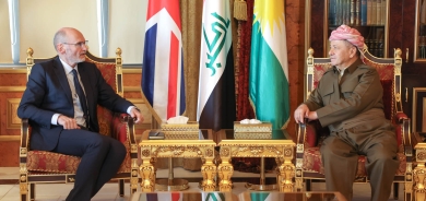 Serok Barzanî pêşwaziya Balyozê Brîtanyayê li Îraqê dike