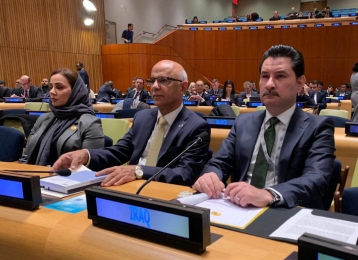 شاخوان عبد الله يحضر جلسة اجتماع داخل مقر الأمم المتحدة