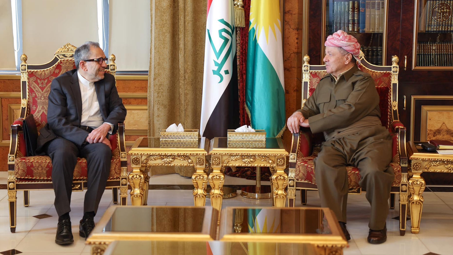 Serok Barzanî û Cîgirê Wezîrê Derve yê Îranê pêwendiyên Herêma Kurdistanê û Tehranê gotûbêj dikin