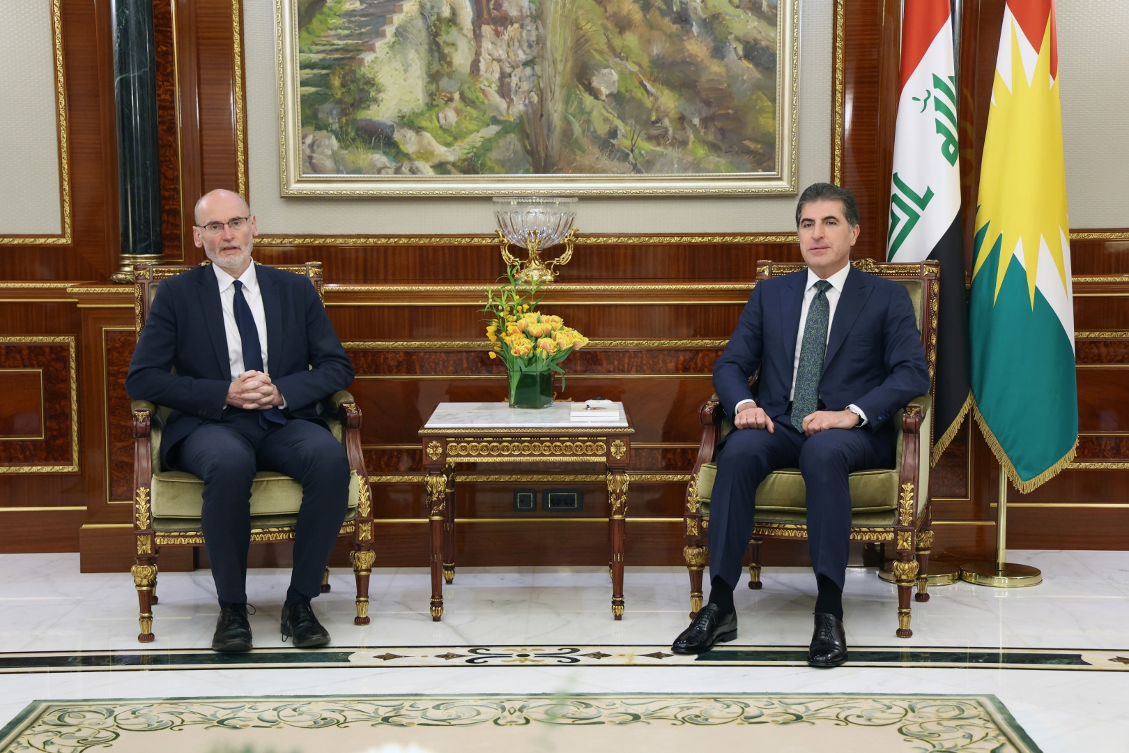 President Nechirvan Barzani expresses gratitude to the outgoing UK Ambassador