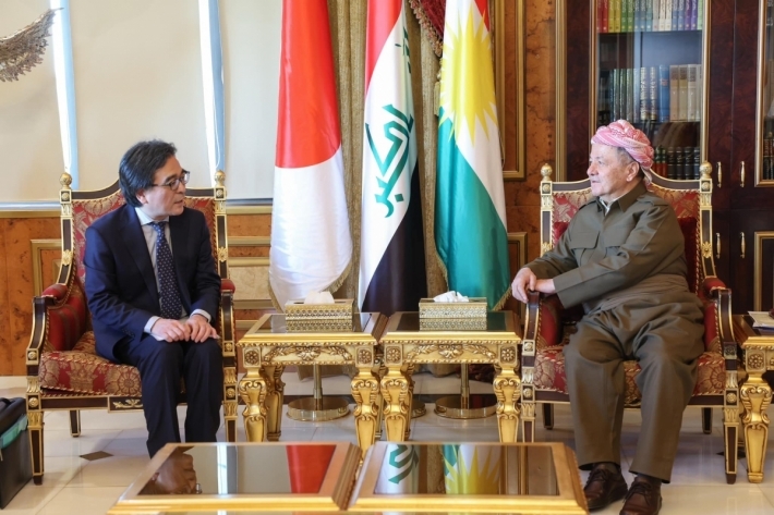 Serok Barzanî pêşwazî li Balyozê Japonya     li Iraqê kir