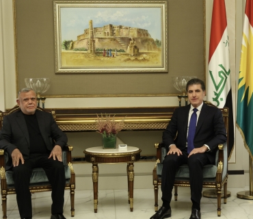 نێچیرڤان بارزانی، سەرۆکی هەرێمی کوردستان، پێشوازیی لە هادی عامری، ئه‌مینداری گشتیی ڕێکخراوی بەدر کرد.