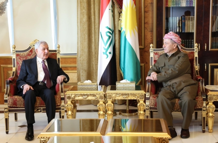 Serok Barzanî Pêşwazî li Serokomarê Iraqê kir