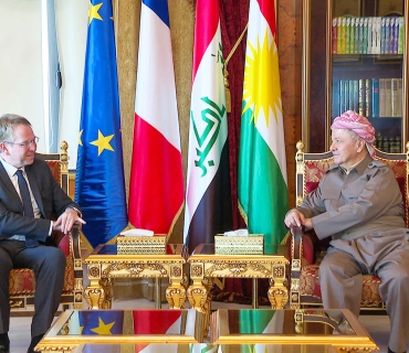 لە سەلاحەددین سەرۆك مەسعود بارزانی پێشوازی لە بەڕێز پاتریك دورێل باڵیۆزی فەڕەنسا لە عێراق كرد