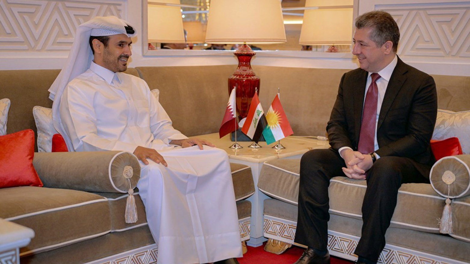 رئيس حكومة إقليم كوردستان يجتمع مع وزير الدولة القطري لشؤون الطاقة