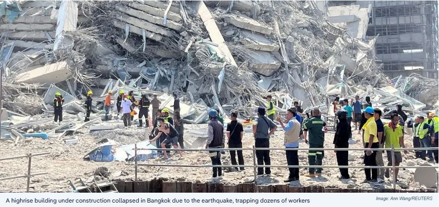 Major Earthquake Strikes Myanmar, Triggers Building Collapse in Bangkok