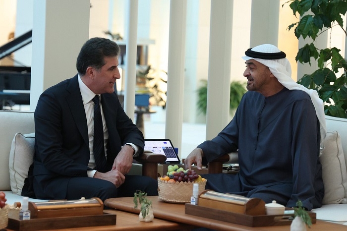 President Nechirvan Barzani meets with President Mohamed bin Zayed Al Nahyan