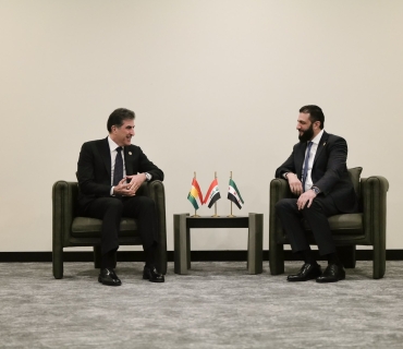 کــــۆبونەوەی نێچیرڤان بارزانی سەرۆکی هەرێمی کوردستان و ئەحمەد شەرع سەرۆکی سوریا