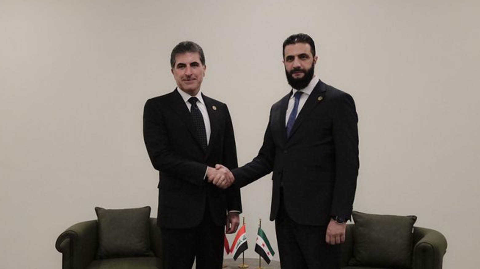 President Nechirvan Barzani meets with President Ahmed al-Sharaa