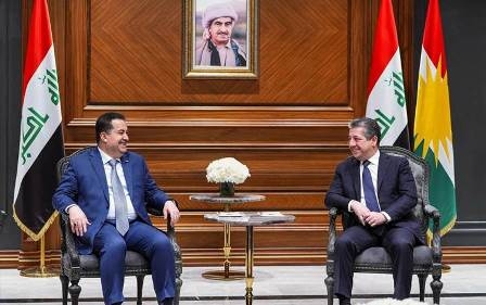 السوداني ومسرور بارزاني يؤكدان أهمية إيجاد الحلول للملفات المشتركة وإزالة العقبات دستوريا