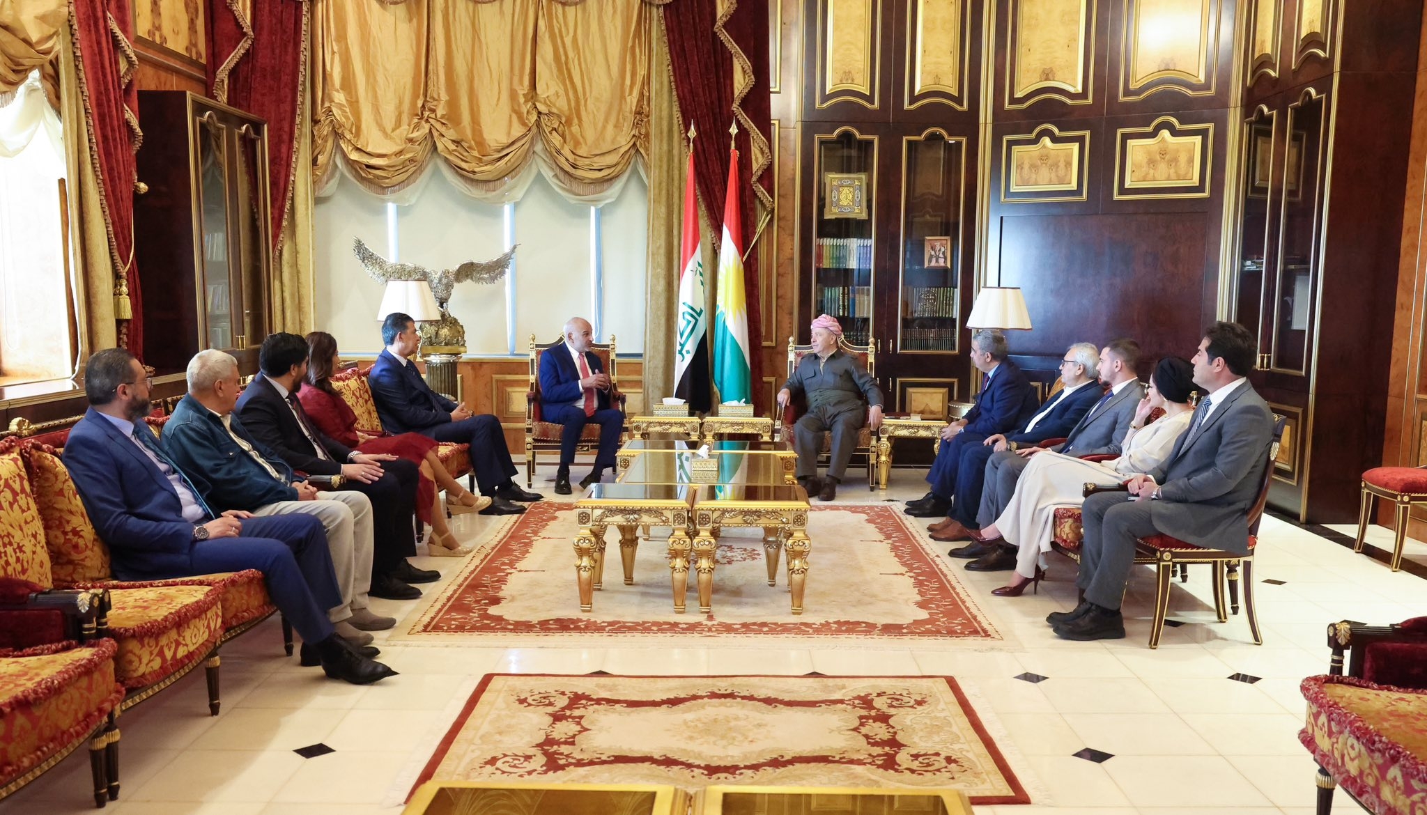 لە سەلاحەددین سەرۆك مەسعود بارزانی پێشوازی لە ژمارەیەك نووسەر و ئەدەبناس و ڕۆشنبیری عەرەب كرد