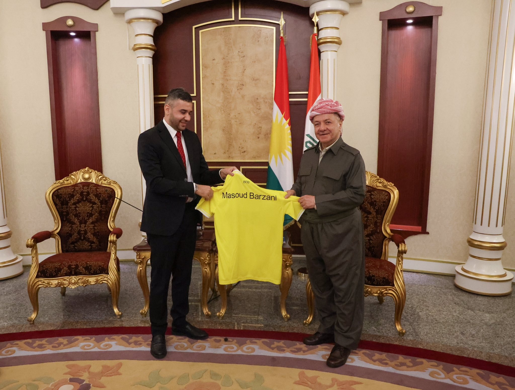 الرئيس بارزاني يستقبل نادي دهوك الرياضي