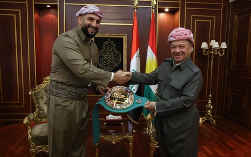 Kurdish-German Boxer Agit Kabayel Honored by President Masoud Barzani After Historic WBC Victory