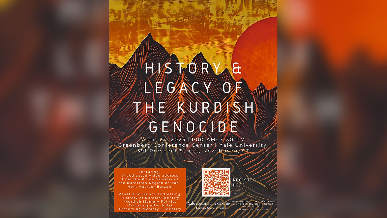 جامعة ييل تنظم مؤتمراً حول الإبادة الجماعية بحق الكورد بمشاركة رئيس وزراء إقليم كوردستان