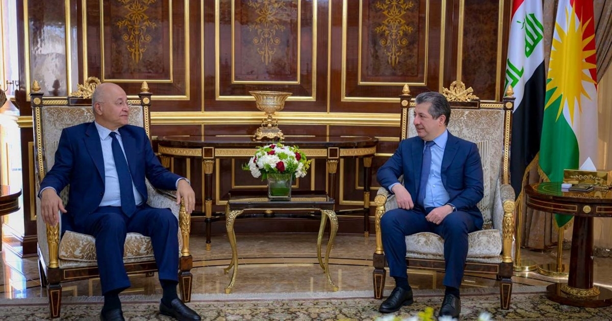 مەسرور بارزانی، سەرۆکی حکوومەتی هەرێمی کوردستان، پێشوازیی لە بەرهەم ساڵح سەرکۆماری پێشووی عێراق کرد.