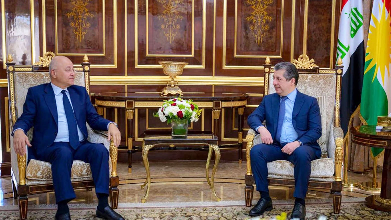 رئيس حكومة إقليم كوردستان يستقبل برهم صالح