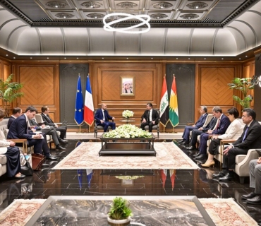 مەسرور بارزانی، سەرۆکی حکوومەتی هەرێمی کوردستان، پێشوازیی لە ژان نوێل بارۆ، وەزیری دەرەوەى فەرەنسا کرد.