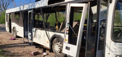 هێرشی فڕۆکەی بێ فڕۆکەوانی ڕووسیا بۆ سەر پاسی کرێکاران لە ئۆکرانیا