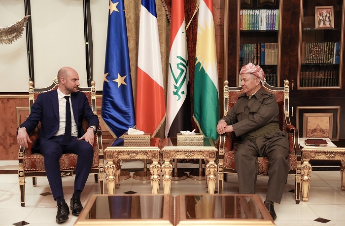 President Barzani Receives French Foreign Minister