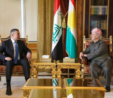 لە سەڵاحەددین سەرۆک مەسعود بارزانی پێشوازی لە بەڕێز ئەسعەد ئەلعیدانی پارێزگاری بەسرا کرد.