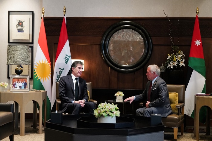 Kurdistan Region President Nechirvan Barzani Meets King Abdullah II in Amman to Strengthen Bilateral Ties