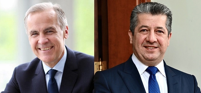 KRG Prime Minister Masrour Barzani Congratulates Mark Carney on Election as Canadian Prime Minister