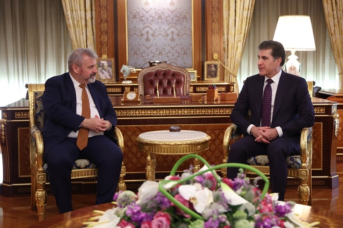 President Nechirvan Barzani meets with EU Ambassador to Iraq