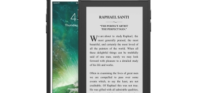 كەڤەرێكی ئایفۆن  شاشەی كتێب خوێندنەوە