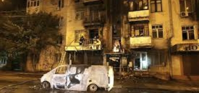 أوكرانيا: هجوم بمسيرات روسية على كييف يشعل النيران في مبان سكنية