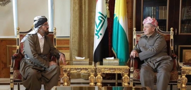 لە سەلاحەددین سەرۆك مەسعود بارزانی پێشوازی لە بەڕێز دكتۆر عەلی قەرەداخی سەرۆكی یەكێتیی جیهانیی زانایانی موسڵمان و شاندی یاوەری كرد.