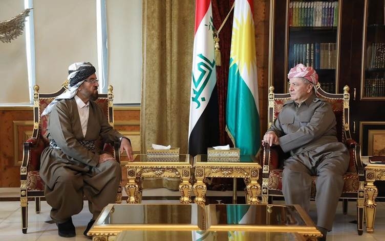 لە سەلاحەددین سەرۆك مەسعود بارزانی پێشوازی لە بەڕێز دكتۆر عەلی قەرەداخی سەرۆكی یەكێتیی جیهانیی زانایانی موسڵمان و شاندی یاوەری كرد.