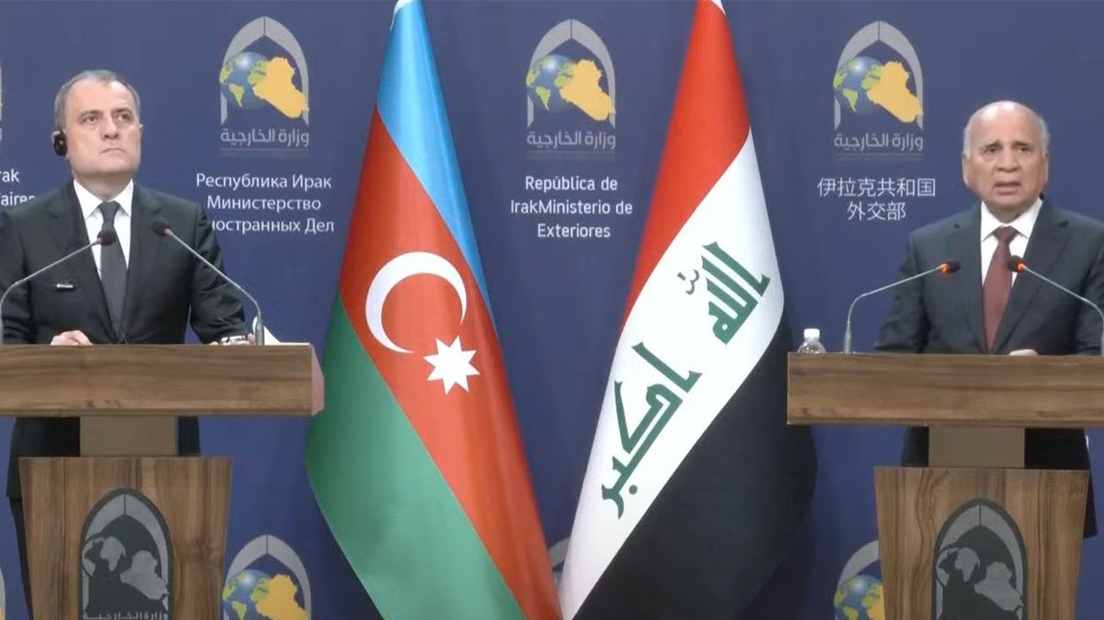 وزير الخارجية العراقي ونظيره الأذربيجاني يبحثان العلاقات الثنائية والزمالات الدراسية