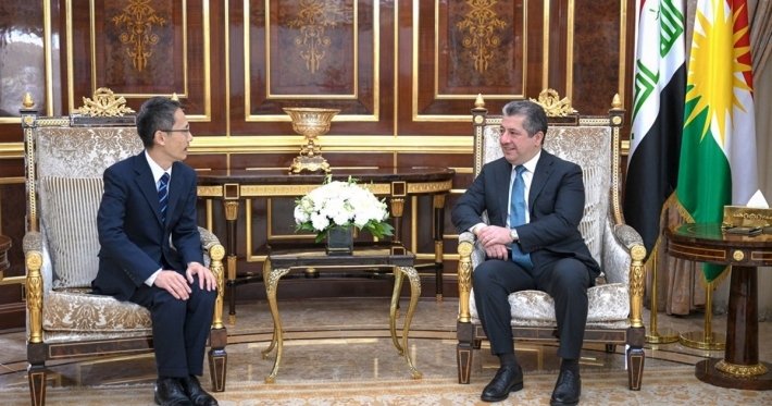 رئيس حكومة إقليم كوردستان يستقبل المسؤول الجديد للمكتب القنصلي لليابان