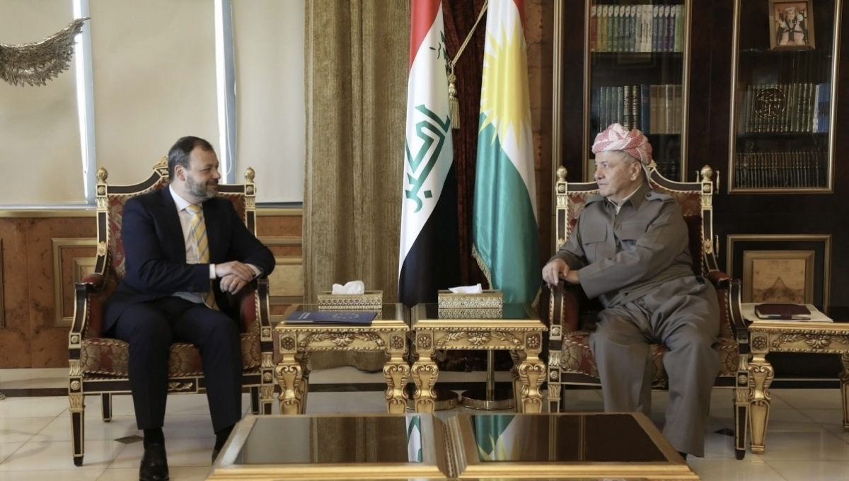 Kurdish Leader Masoud Barzani Discusses Regional Stability, Kurdish Unity, and EU Support in Meeting with EU Envoy