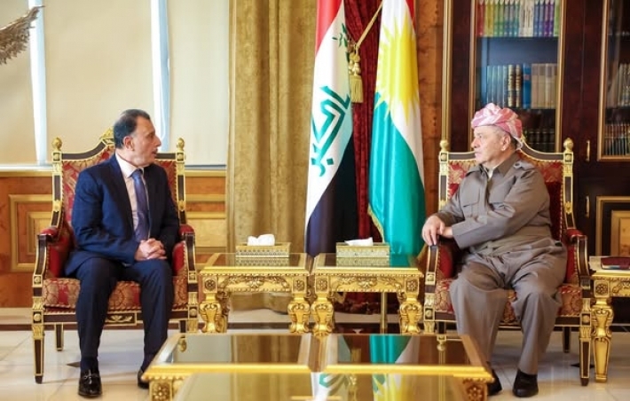 لە سەلاحەددین سەرۆك مەسعود بارزانی پێشوازی لە باڵیۆز ماهر ئەلكەركی كونسوڵی گشتیی نوێی فەڵەستین لە هەولێر كرد.