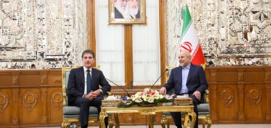 President Nechirvan Barzani meets with the Speaker of the Islamic Consultative Assembly of Iran