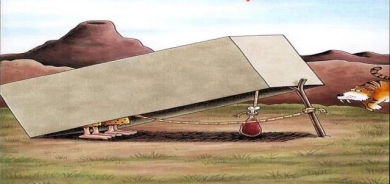 ئەم كاریكاتێرە باس لەو كەسانە دەكات كە دەیانەوێت تەڵە بۆ كەسانی دیكە دابنێنەوە