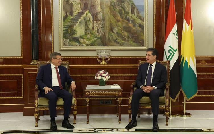 نيجيرفان بارزاني و داوود أوغلو يؤكدان أهمية دعم إقليم كوردستان لعملية السلام في تركيا