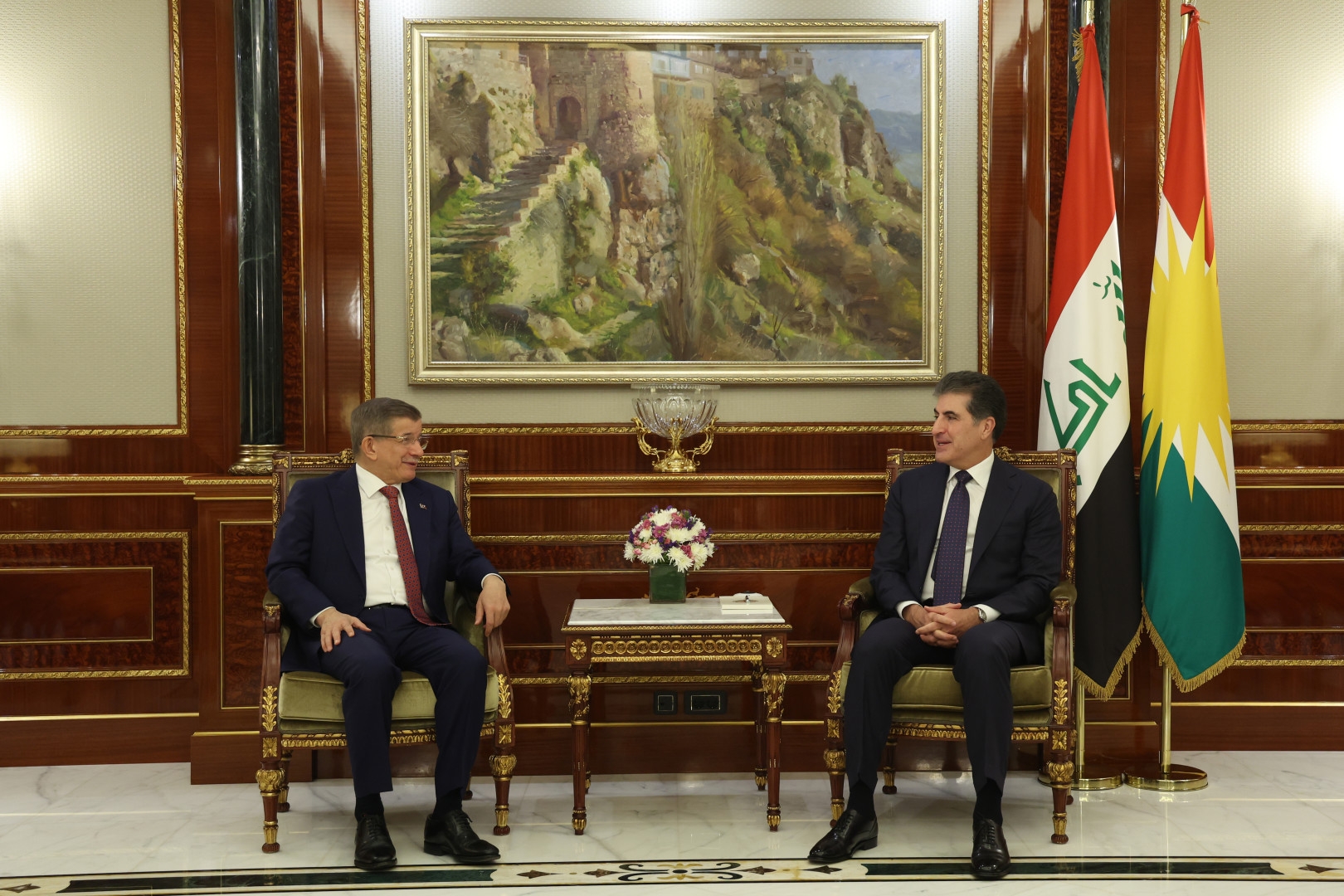 President Nechirvan Barzani meets with Ahmet Davutoğlu