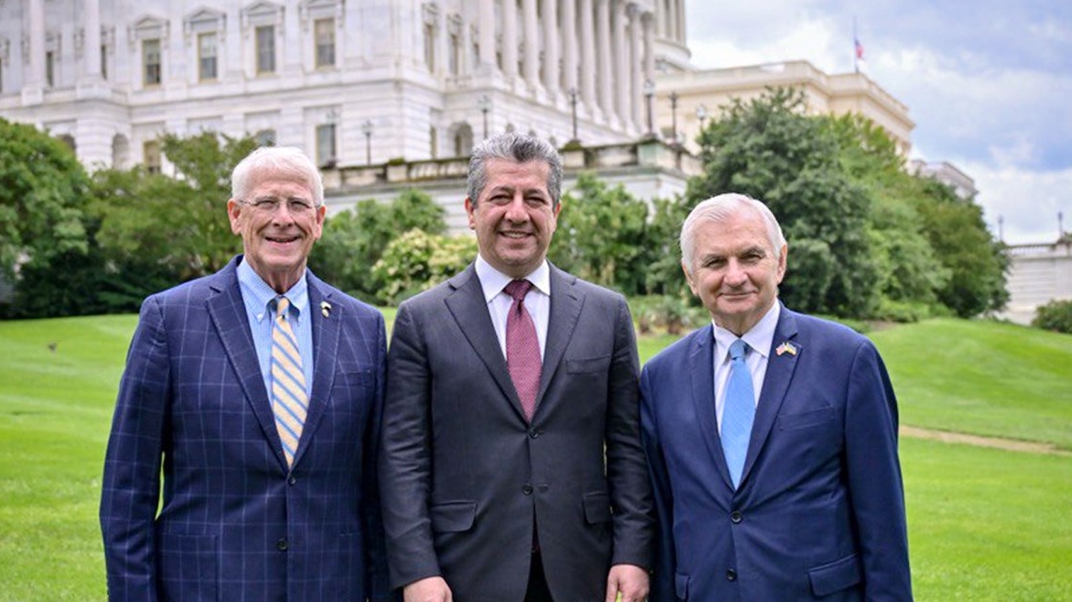 رئيس حكومة إقليم كوردستان يجتمع بالسيناتورين روجر ويكر وجاك ريد لبحث دعم البيشمركة وتعزيز الشراكة