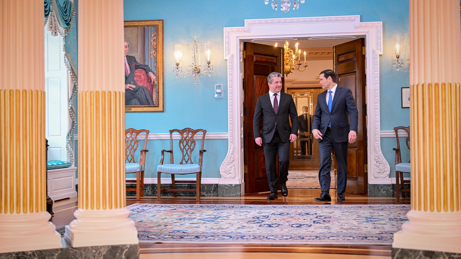 وزير الخارجية الأمريكي يثني على رئيس وزراء إقليم كوردستان