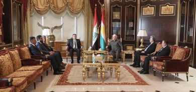 لە سەڵاحەددین، سەرۆک مەسعود بارزانی پێشوازی لە بەڕێز شێخ خەمیس خەنجەر سەرۆکی هاوپەیمانێتیی سیادە کرد.