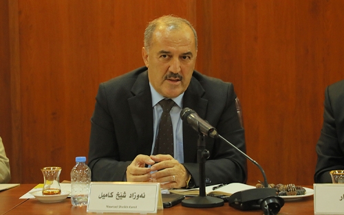 نەوزاد شێخ كامیل  بەڕێوەبەری گشتیی بازرگانی لە وەزارەتی بازرگانی و پیشەسازی:     بۆ ئەوەی ئاسایشی خۆراك  لە هەرێم پارێزراو بێت پێویستە توانای سایلۆكانمان  بۆ هەڵگرتنی گەنم بگەیەنینە 800-850 هەزار تۆن گەنم