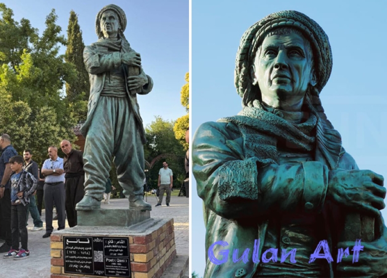 لە سلێمانی پەردە لەسەر پەیكەری (قانع)ی شاعیر لادرا