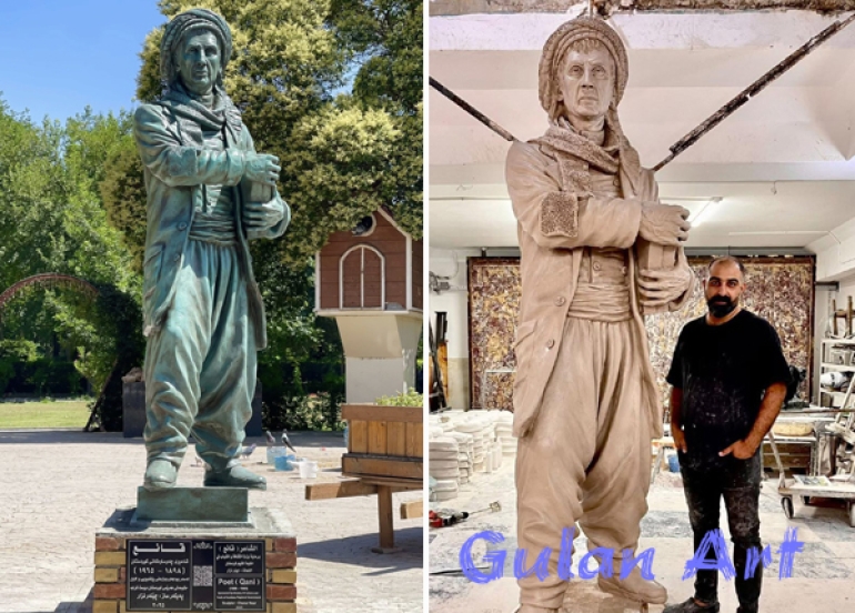 لە سلێمانی پەردە لەسەر پەیكەری (قانع)ی شاعیر لادرا