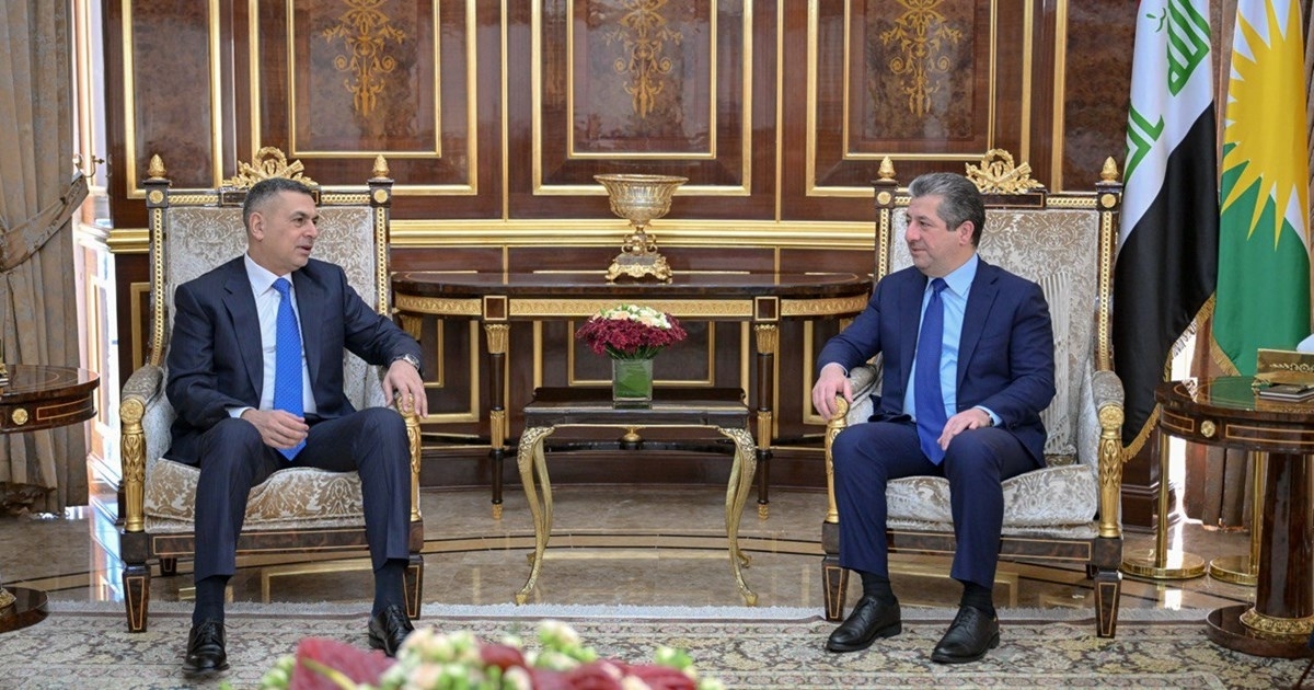 سەرۆکی حکوومەتی هەرێمی کوردستان، پێشوازیی لە ئەسعەد ئەلعیدانی، پارێزگاری بەسرا کرد.